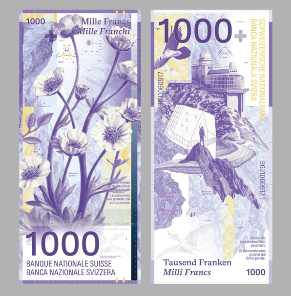 Novčanica od 1000 franaka (Foto: Emphase.ch)