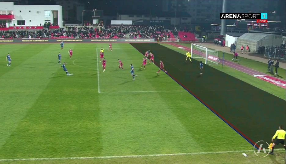 Ofsajd Peixota kod poništenog gola (Screenshot/Arena Sport)