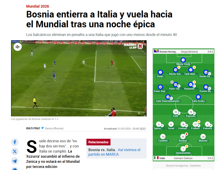Španska Marca posebno kritikovala Italiju
