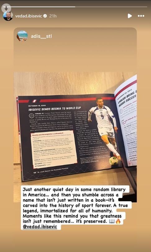 Instagram story Vedada Ibiševića (Foto: Screenhsot)