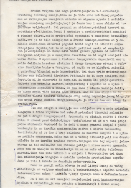 Prilog primopredaji uprave Zemaljskog mzeja 1945. godine(Foto: Porodična ostavština Vejsila Ćurčića)