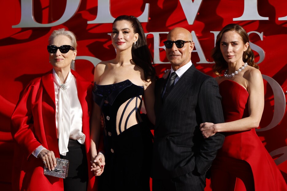 Meryl Streep, Anne Hathaway, Stanley Tucci i Emily Blunt na premijeri filma u Londonu (Foto: EPA-EFE)