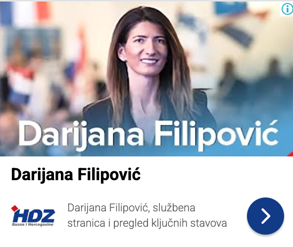Internetski baner kojim se promovira Filipović