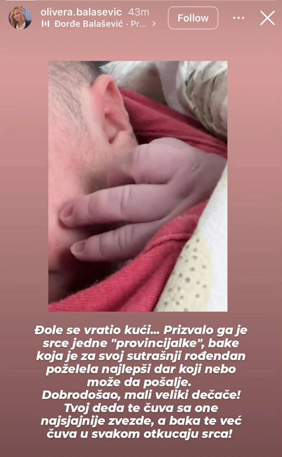 Screenshot: Instagram/olivera.balasevic