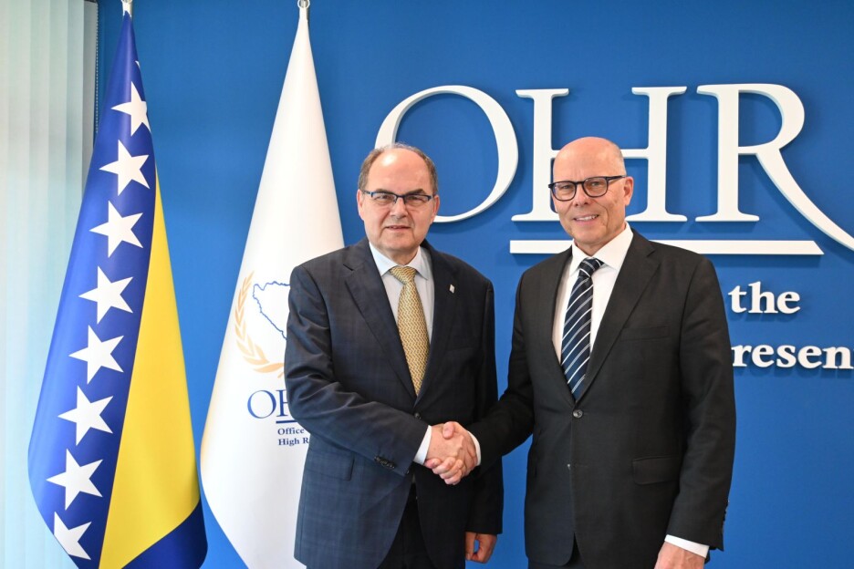 Christian Schmidt i Peter Beyer tokom sastanka u Sarajevu (Foto: OHR)