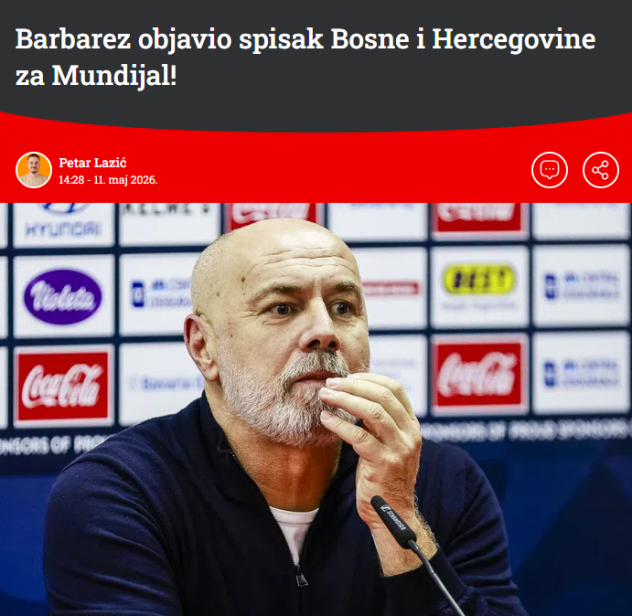 Blic.rs o spisku Zmajeva za Mundijal 2026. godine (Foto: Screenshot)