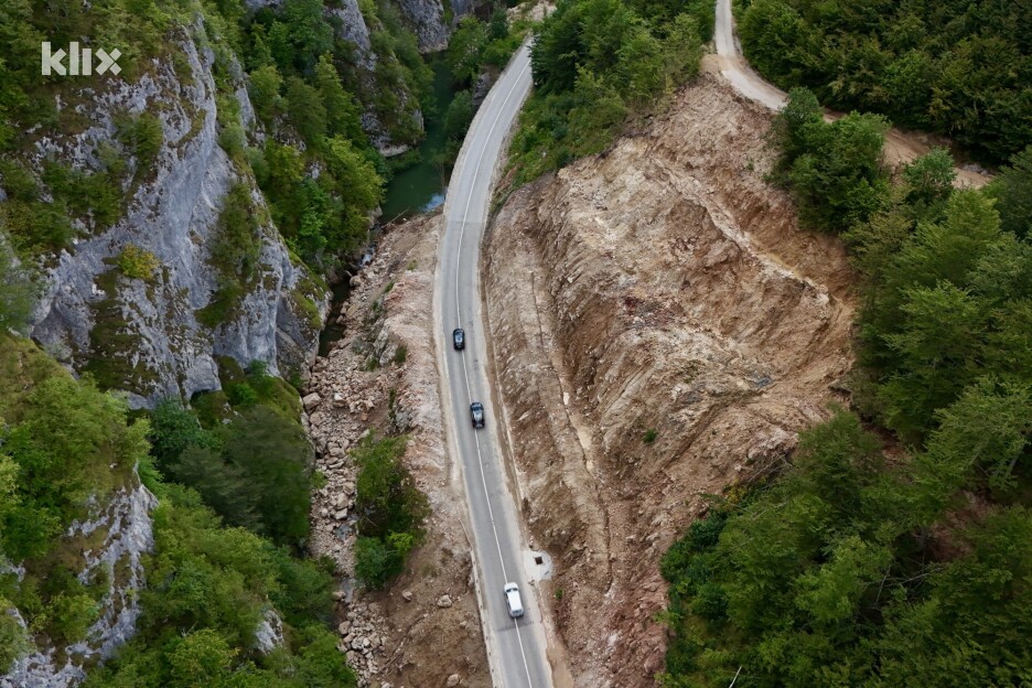 Dionica magistralne ceste od Sarajeva do Foče koja je ugrožena klizištem i gradnjom hidroelektrane