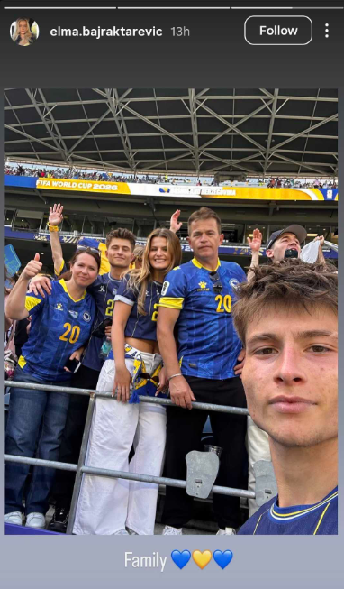 Esmir Bajraktarević nakon pobjede pridružio se porodici na tribinama (Foto: Instagram)