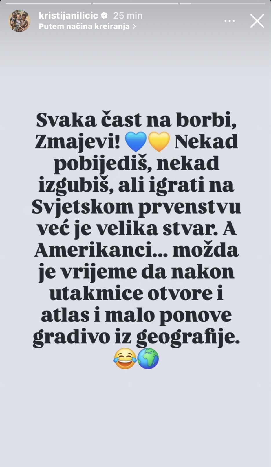 Poruka Kristijana Iličića nakon poraza BiH od SAD-a