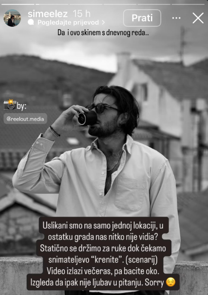 Šime je naveo da nije riječ o ljubavnoj romansi (Foto: Instagram)