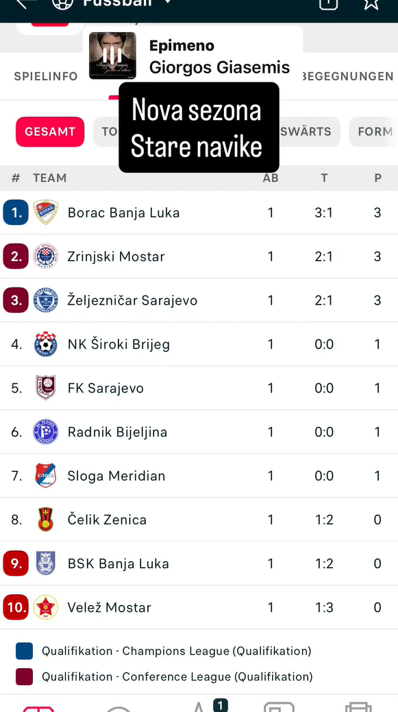 Objava Misimovića na Instagramu