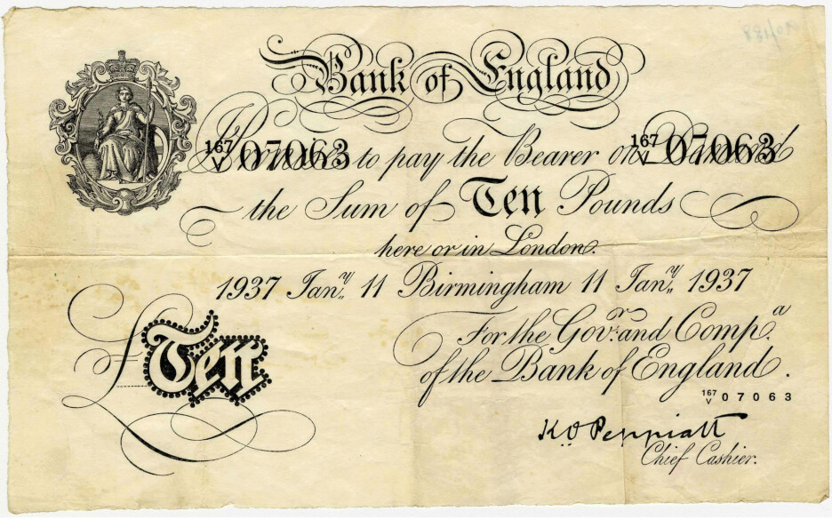 Novčanica od 10 funti iz 1937. godine (Foto: Bank of England)