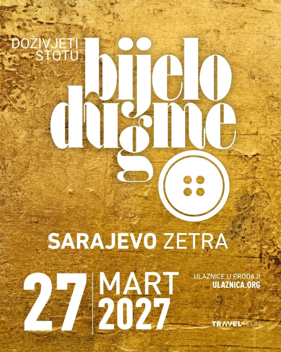 Najavni plakat za koncert Bijelog dugmeta u Zetri