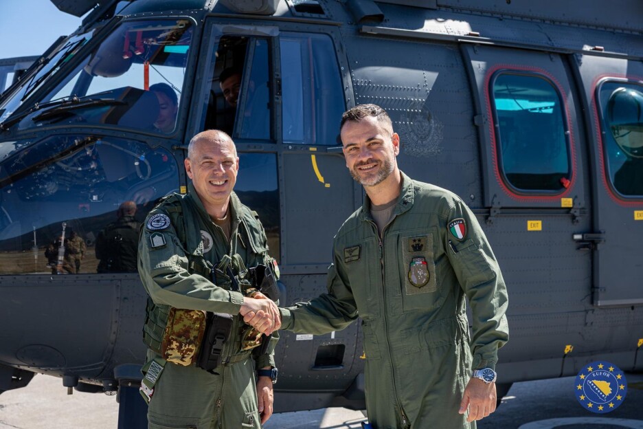 Dobrodošlicu mađarskim snagama poželio Komandant zrakoplovnog odreda, potpukovnik Alessandro Guadagno (Foto: EUFOR)