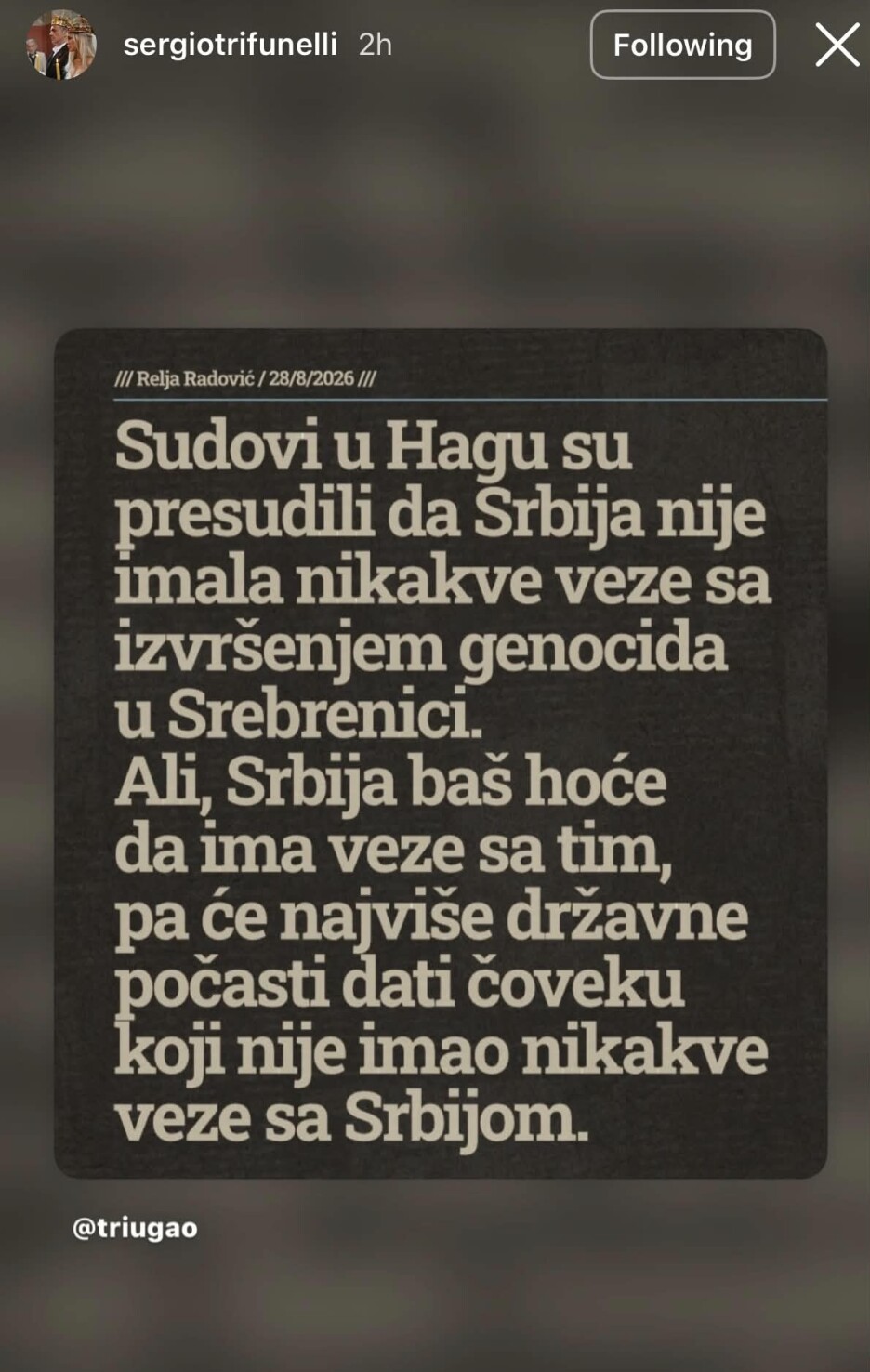 Screenshot: Instagram/sergiotrifunelli