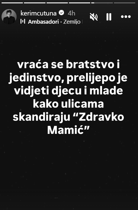 Instagram story Kerima Čutune
