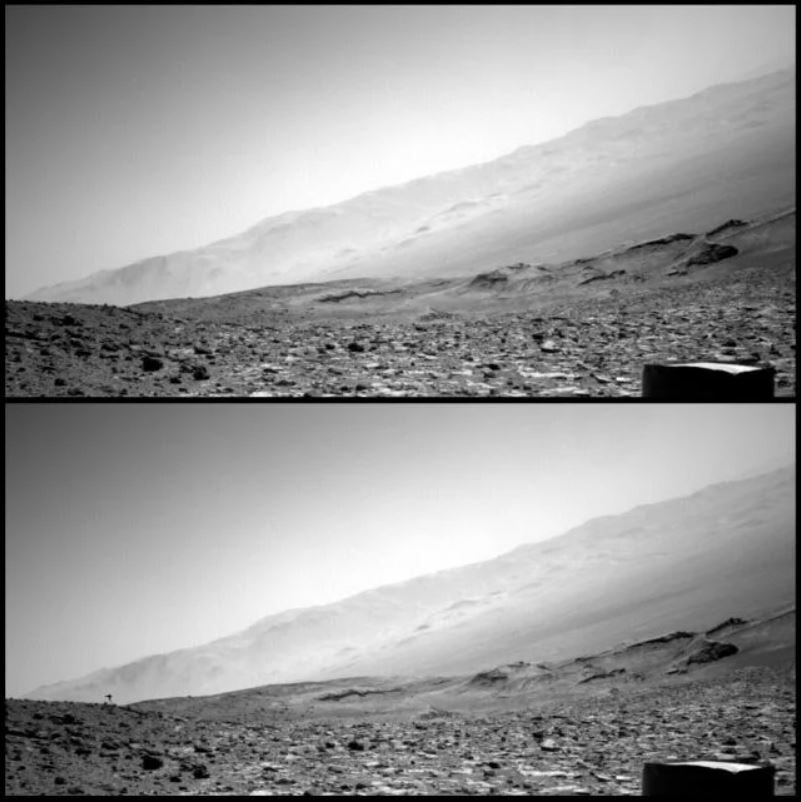 Fotografija snimljena na Marsu nekoliko sekundi prije nastanka sjene (Foto: NASA/JPL Caltech)