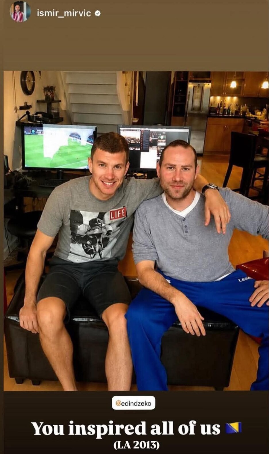 Edin Džeko u društvu Ismira Mirvića (Foto: Instagram)