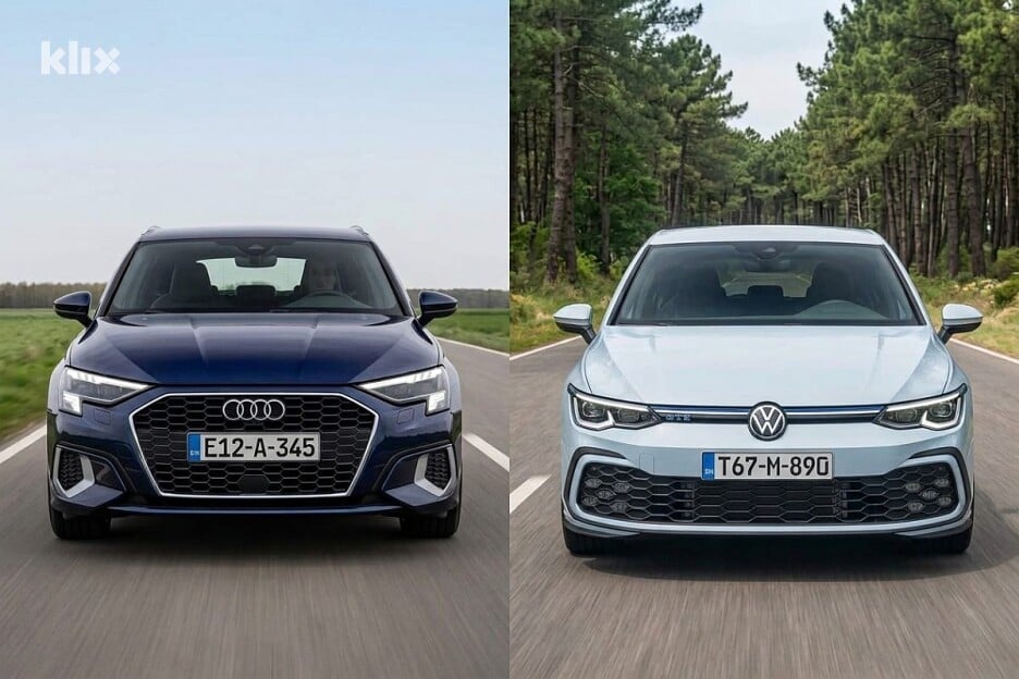 Fotografija je ilustrativnog karaktera (Audi A3 i VW Golf)