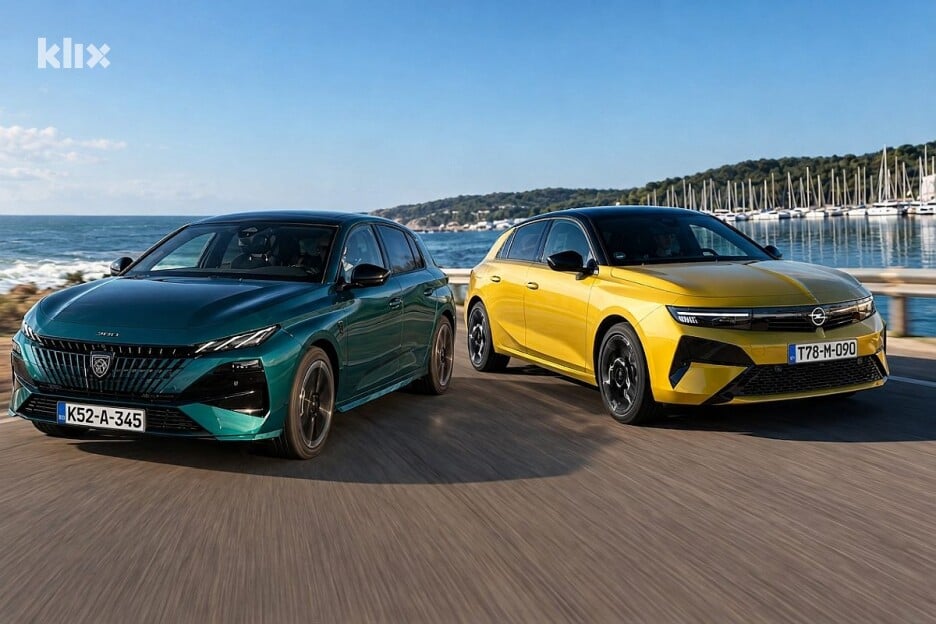 Fotografija je ilustrativnog karaktera (Peugeot 308 i Opel Astra)