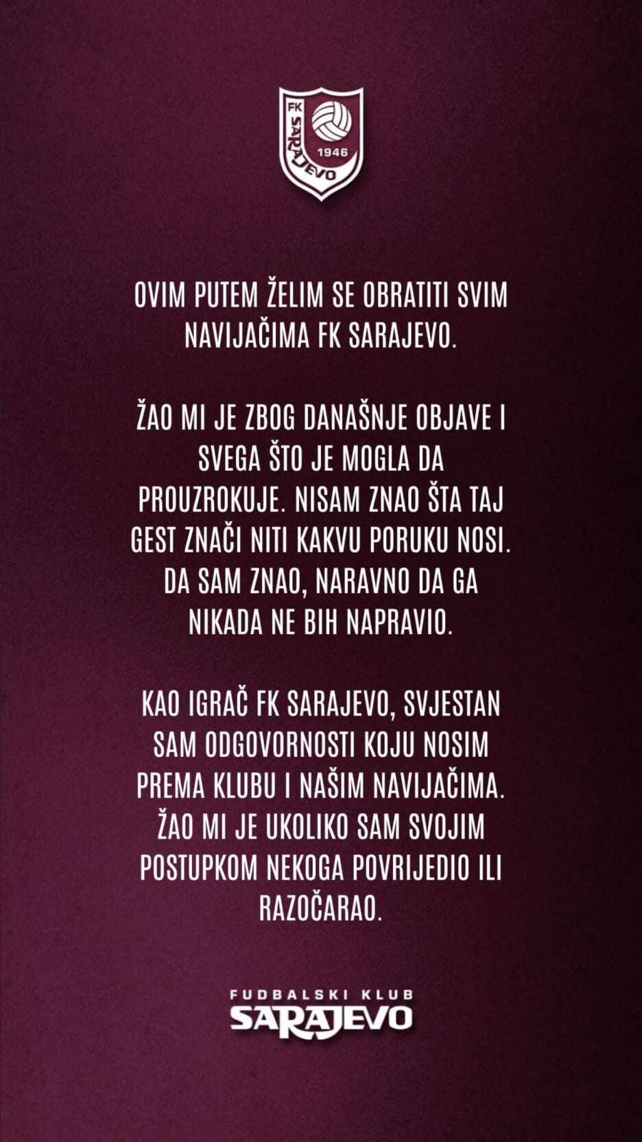Izvinjene Francisa Kyeremeha na društvenim mrežama (Foto: Instagram)