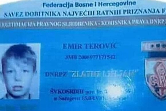 Propao tender za izgradnju spomen-obilježja najmlađem Zlatnom ljiljanu Emiru Teroviću Cicku na Ilidži