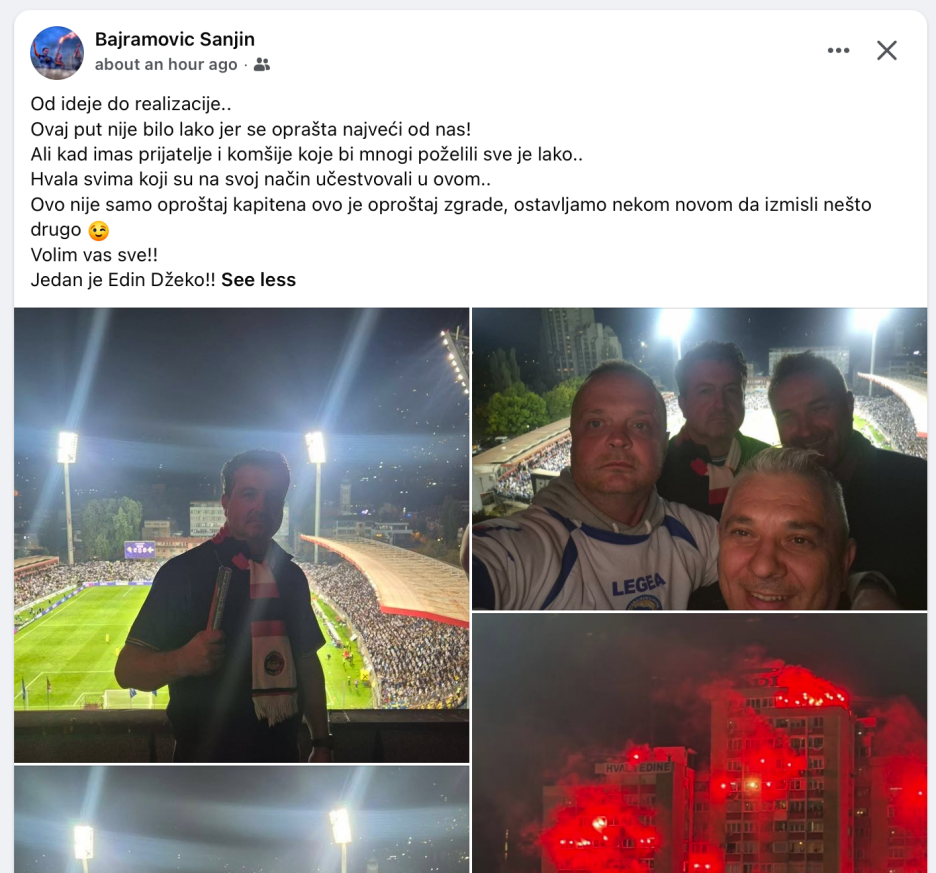 Objava Bajramovića na društvenim mrežama (Screenshot/Facebook)