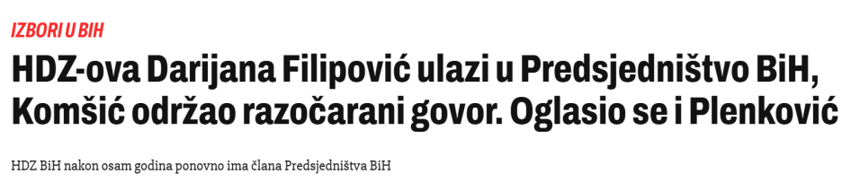 Jutarnji list o rezultatima izbora u BiH