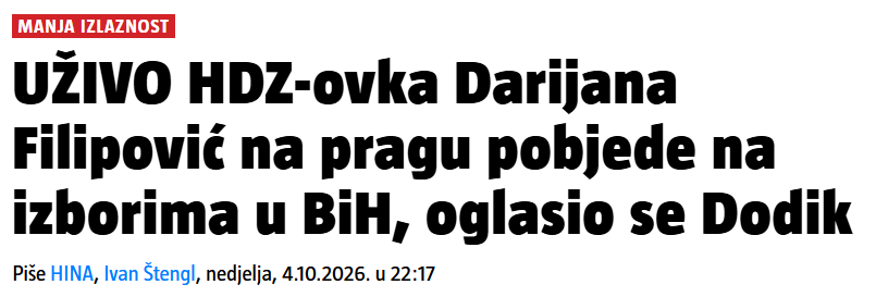 24sata o rezultatima izbora u BiH