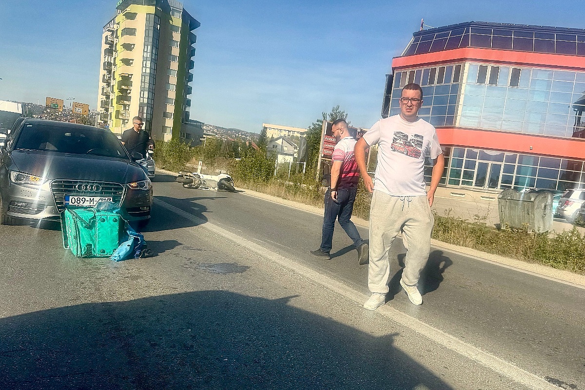Dostavljač hrane na motociklu povrijeđen u saobraćajnoj nesreći na Stupu