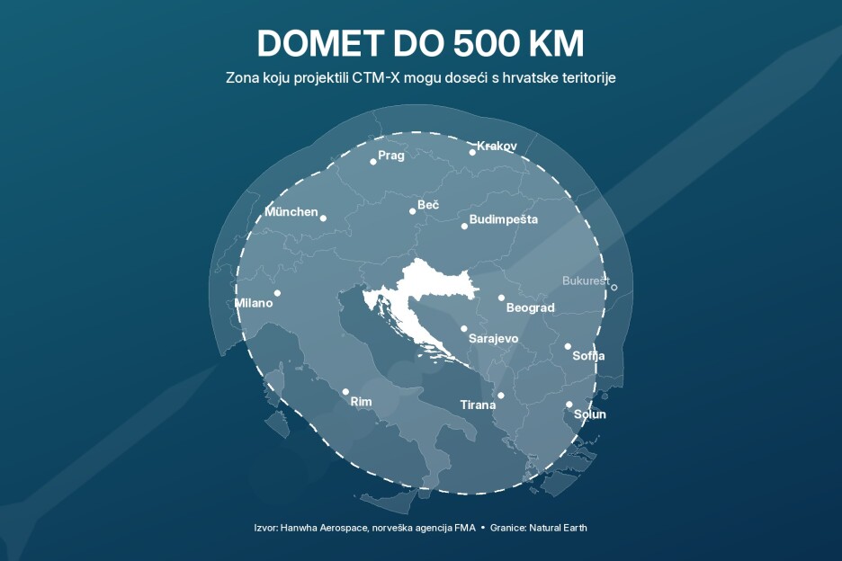 Zona dometa od 500 kilometara od hrvatske granice (Foto: D. Dž./Klix.ba)