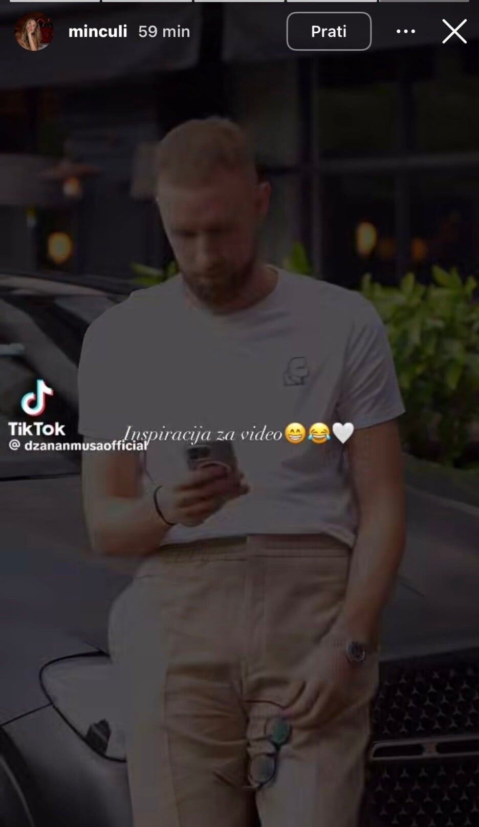 Amina je otkrila da joj je inspiracija bio raniji video njenog supruga Džanana (Screenshot/Instagram)