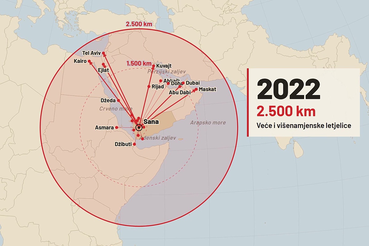 Kako su Huti za sedam godina izgradili arsenal dronova: Od kvadkoptera do letjelica dometa 2.500 kilometara