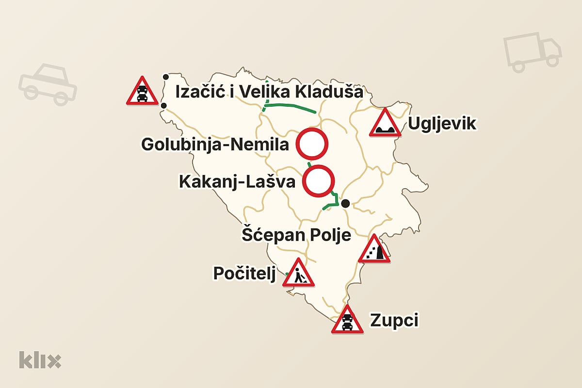 Magla u kotlinama, dvije dionice autoceste A-1 zatvorene