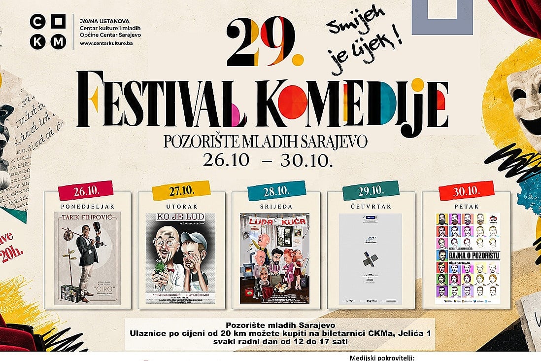 Monodrama "Ćiro" Tarika Filipovića otvara Festival komedije "Smijeh je lijek" u Sarajevu