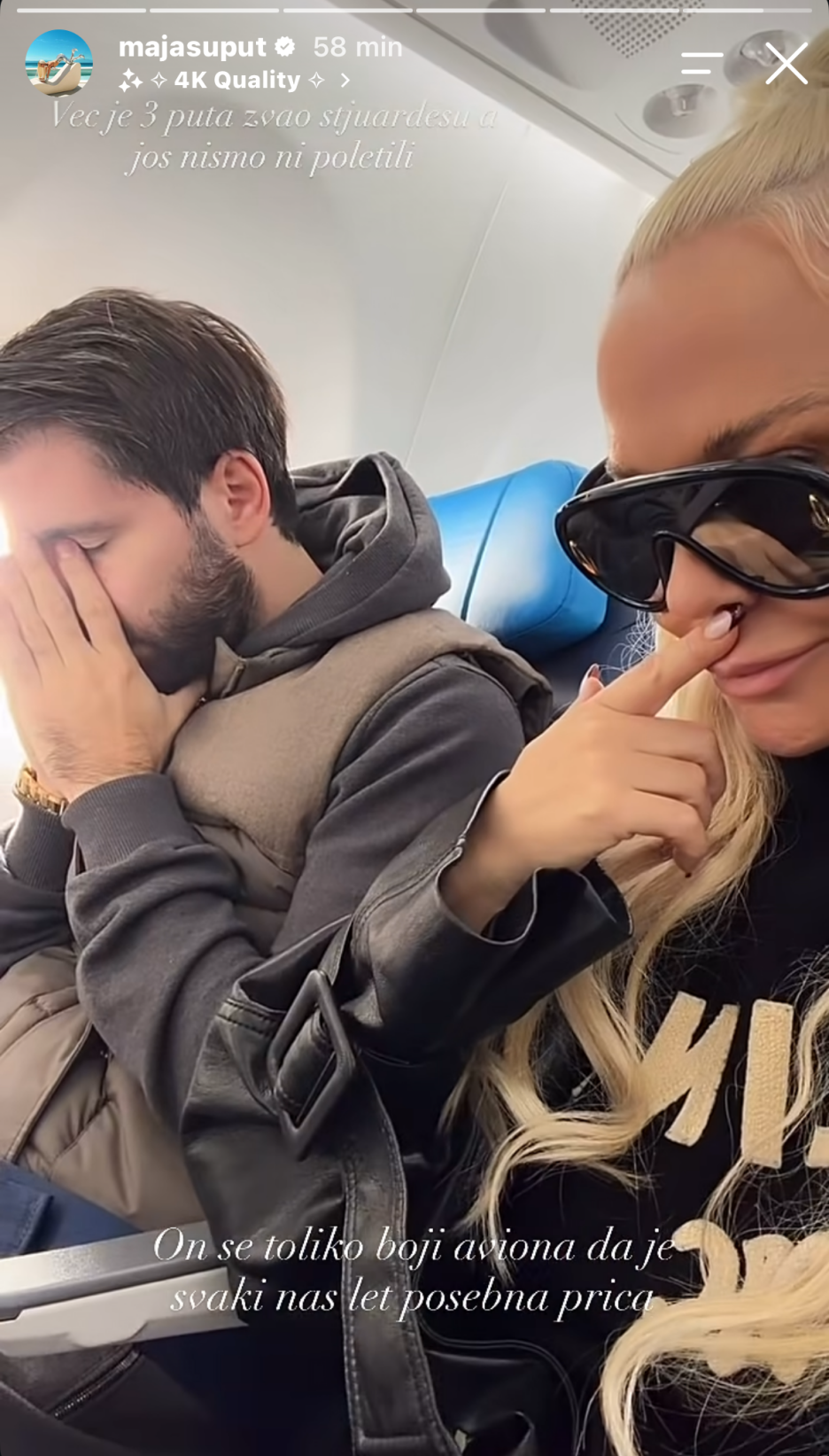 Maja Šuput i Emil Tedeschi mlađi na putovanju (Screenshot/Instagram)