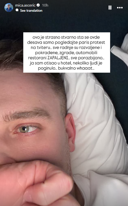 Ašćerić je snimao dešavanja na ulicama francuske prijestolnice (Foto: Screenshot/ Instagram)