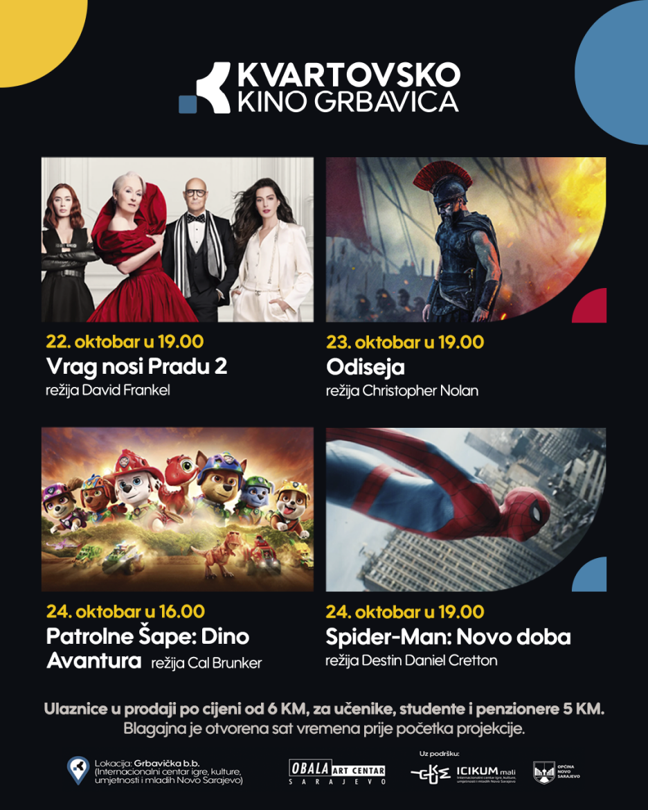 U Kvartovskom kinu Grbavica ove sedmice filmski hitovi koji su obilježili godinu U Kvartovskom kinu Grbavica ove sedmice filmski hitovi koji su obilježili godinu