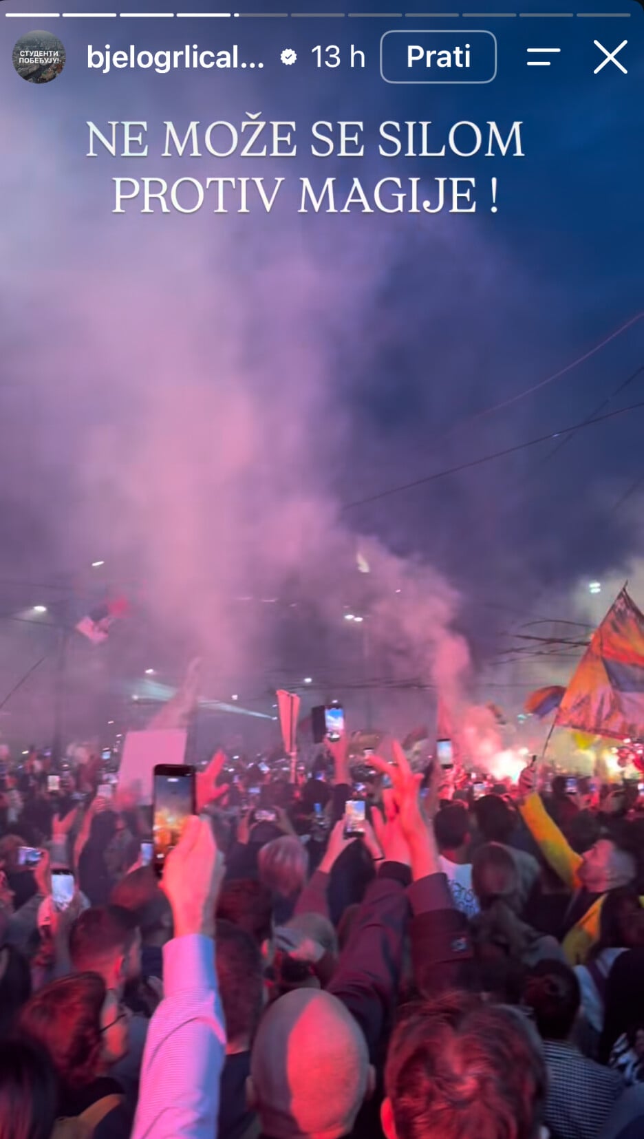 Bjelogrlić je podijelio snimak sa skupa uz posebnu poruku (Foto: Instagram)