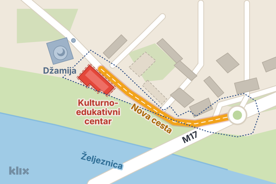 Lokacija planiranog Kulturno-edukativnog centra i nove saobraćajnice u ilidžanskom naselju Pejton (Foto: Klix.ba)