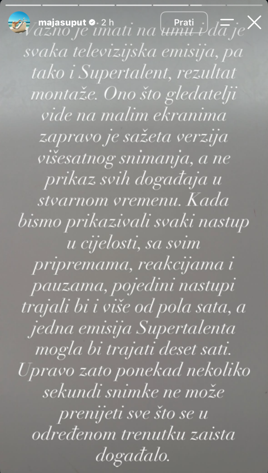Maja Šuput o reakciji žirija nakon pada takmičara (Foto: Screenshot/Instagram)
