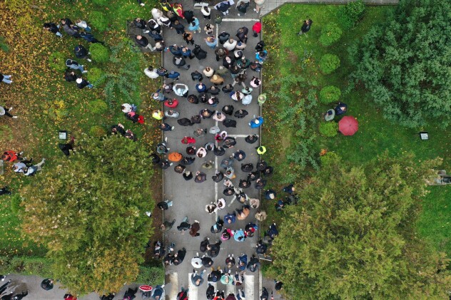 Protest ispred zgrade Gradske uprave Goražde (Foto: E. A./Klix.ba)