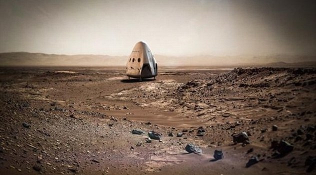 Umjetnički dojam Dragon kapsule na Marsu (Foto: Elon Musk/Instagram)