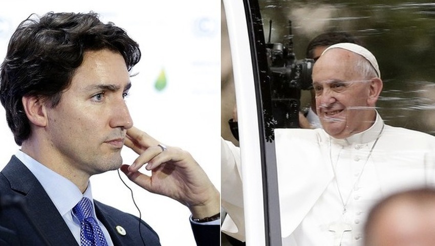 Justin Trudeau i papa Franjo (Foto: EPA)