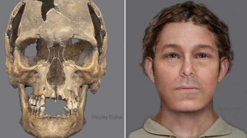 Rekonstrukcija lica čovjeka čiji je skelet pronađen (Foto: Twitter)
