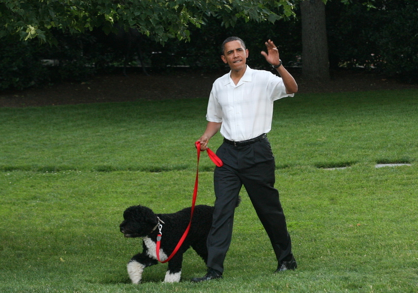 Barack Obama u šetnji sa svojim psom Boom (Foto: EPA)