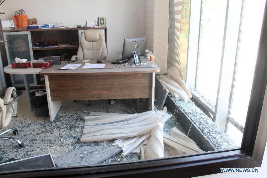 TV kuća Al-Nabaa u Tripoliju nakon napada (Foto: Xinhuanet.com)