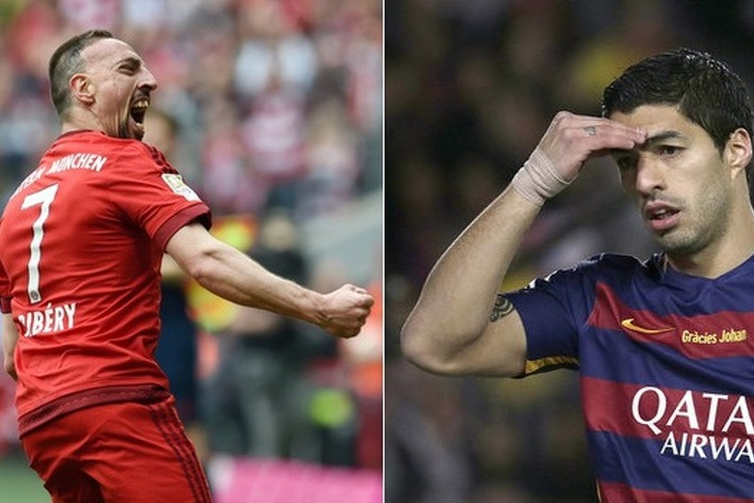 Franck Ribery (Bayern) i Luis Suarez (Barcelona)