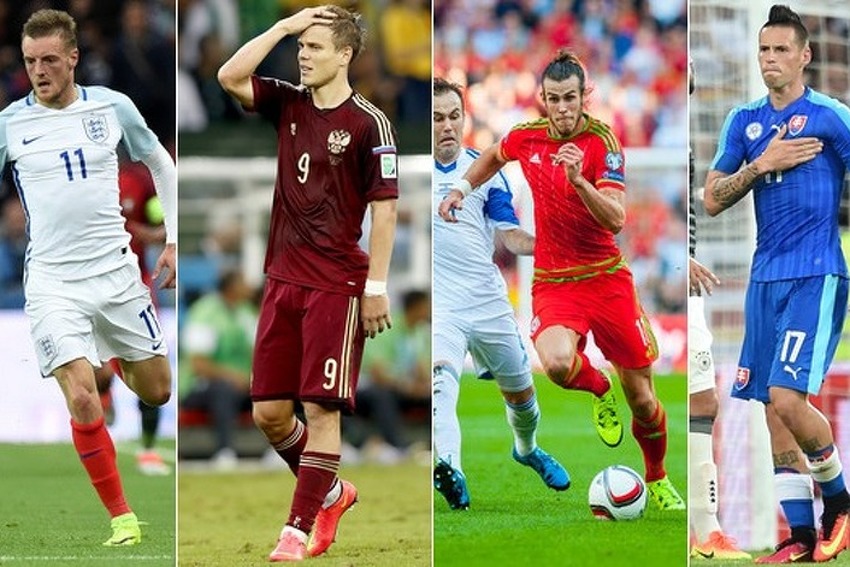 Vardy (Engleska), Kokorin (Rusija), Bale (Vels), Hamšik (Slovačka) (Foto: EPA)