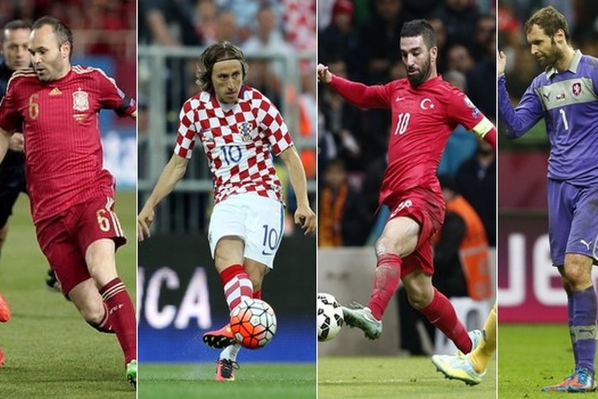 Iniesta (Španija), Modrić (Hrvatska), Arda (Turska), Cech (Češka) (Foto: EPA/AFP)